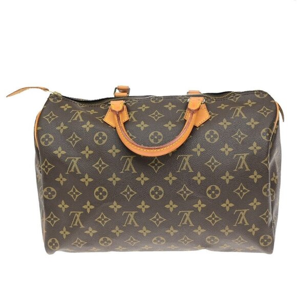 LOUIS VUITTON Speedy 35 Travel Hand Bag Monogram Leather Brown M41524 20ED841 - Picture 1 of 16